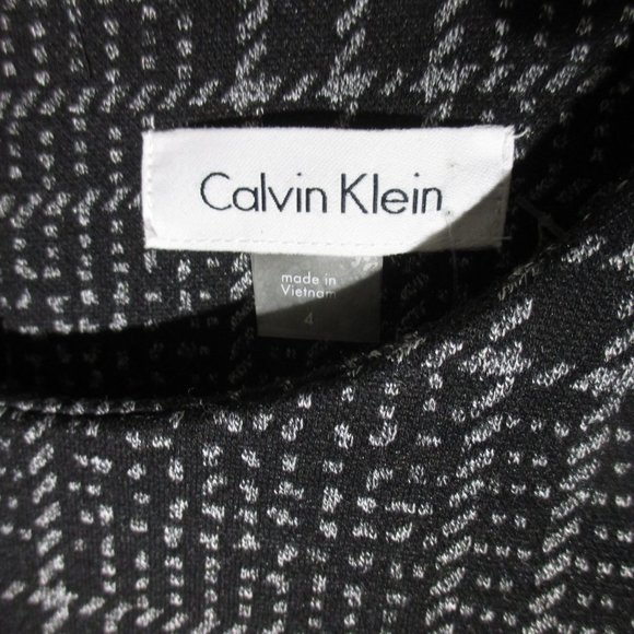 CALVIN KLEIN BLACK & WHITE BELL SLEEVE DRESS NWT - Picture 4 of 11